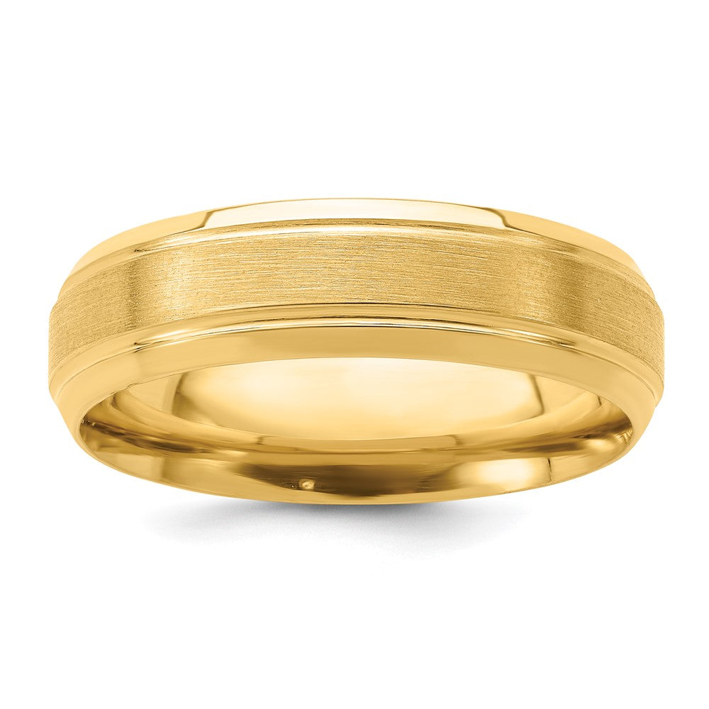 14k Rose Gold Standard Comfort Fit Brushed Satin Fancy Band