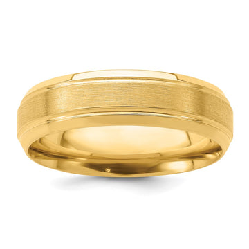 14k Rose Gold Standard Comfort Fit Brushed Satin Fancy Band