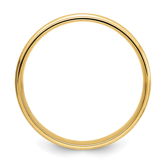 14k Yellow Gold 6mm Standard Weight Comfort Fit Brushed Satin/Polished Grooved Edge Wedding Band Size 10.5