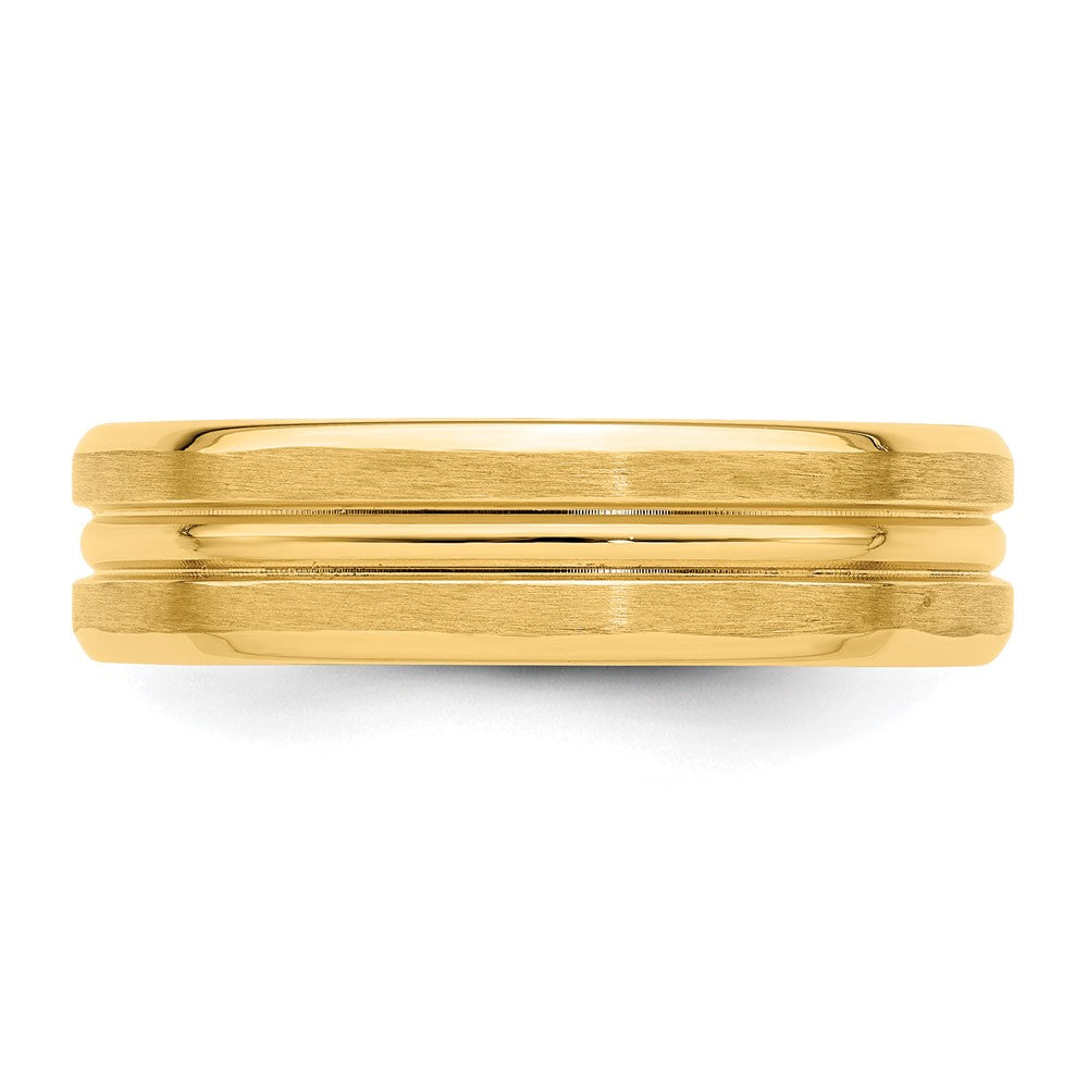 Comfort Fit Brush Satin Fancy Wedding Bands