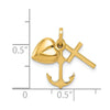 14K Polished Moveable Heart/Cross/Anchor Pendant