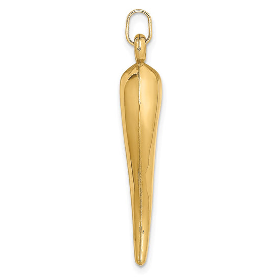 14k Hollow 3-D Italian Horn Charm