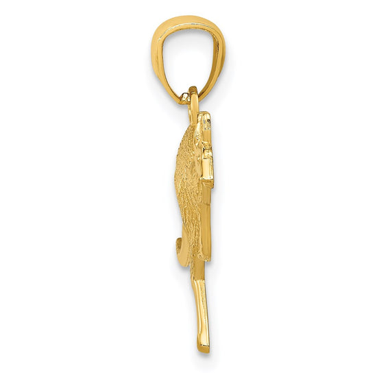 14k Yellow Gold Textured Kangaroo Pendant