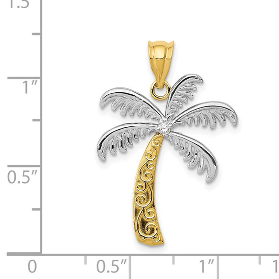 Gold Polished Palm Tree Pendants