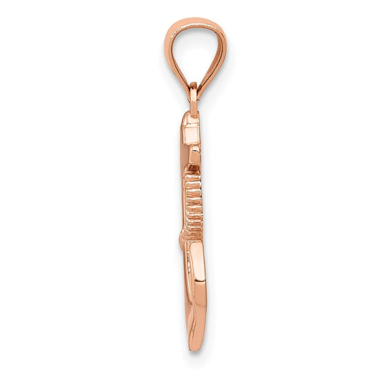 14k Rose Gold Anchor with Rope Pendant