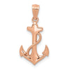 14k Rose Gold Anchor with Rope Pendant