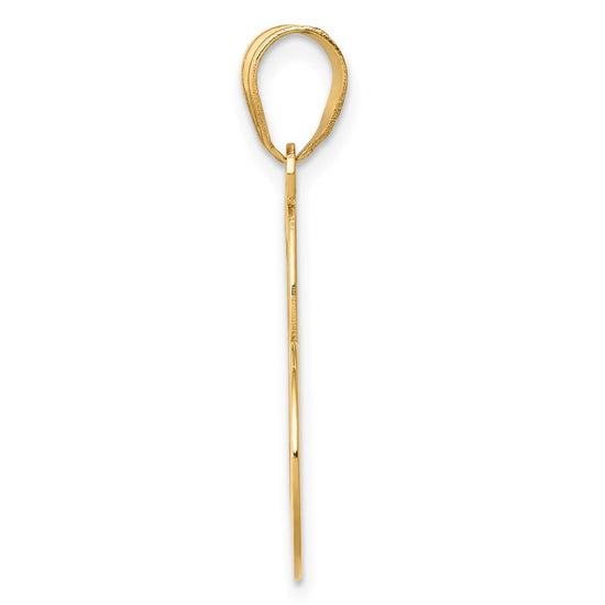 14k Heart with Cut-Out Awareness Ribbon Charm
