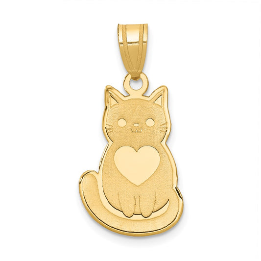 Gold Polished Cat Pendants