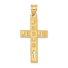 14K Laser Cut JESUS Cross Charm