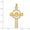 14k Laser-Cut Claddagh Cross Charm