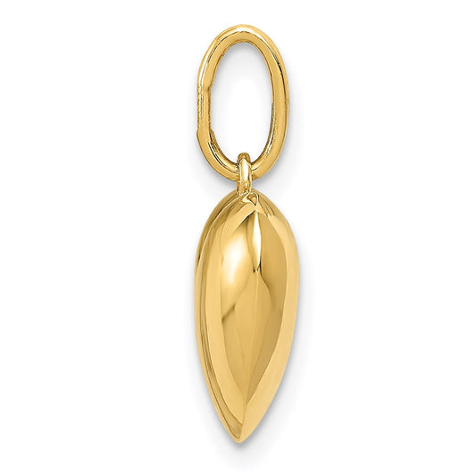 14K Polished 3-D Puffed Heart Pendant