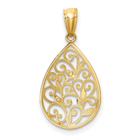 Filigree Teardrop Pendants