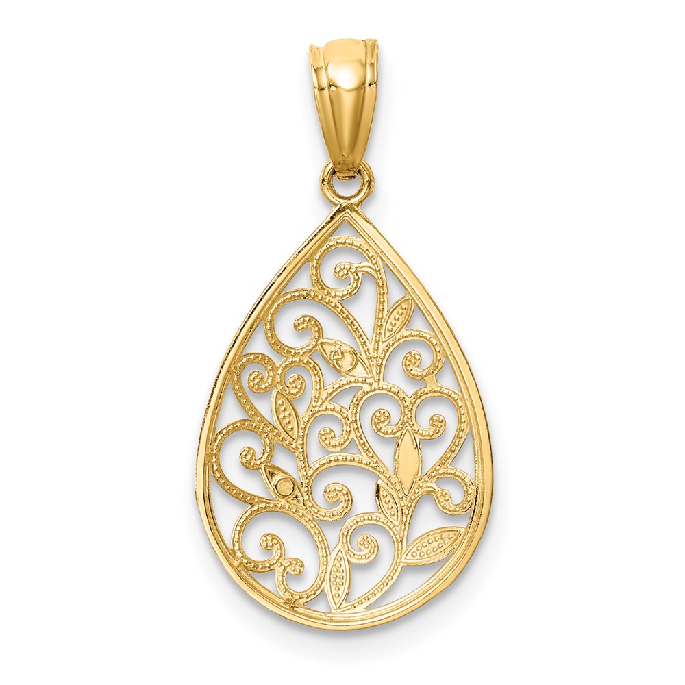 Filigree Teardrop Pendants