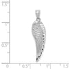 14K White Gold Polished and Textured Angel Wing Pendant