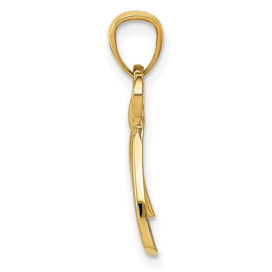 Gold Polished Bow Pendants