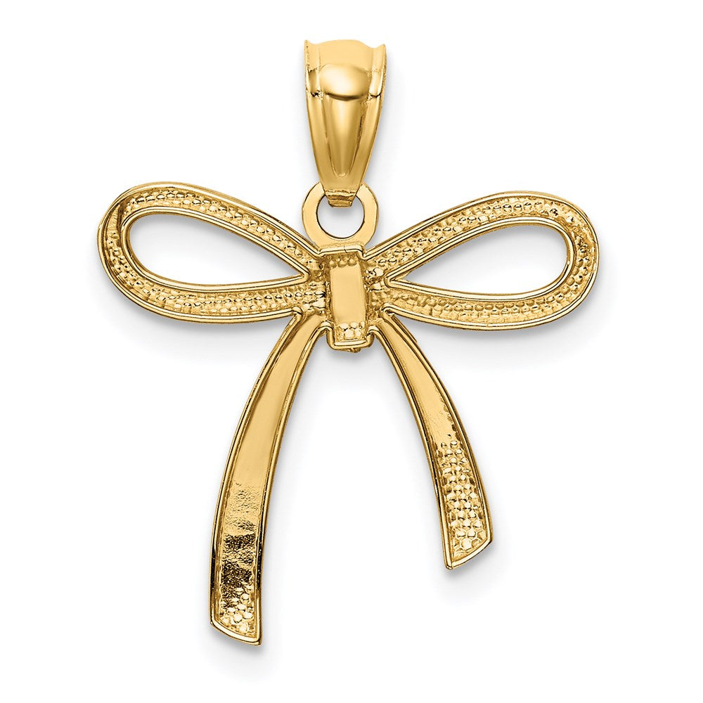 Gold Polished Bow Pendants