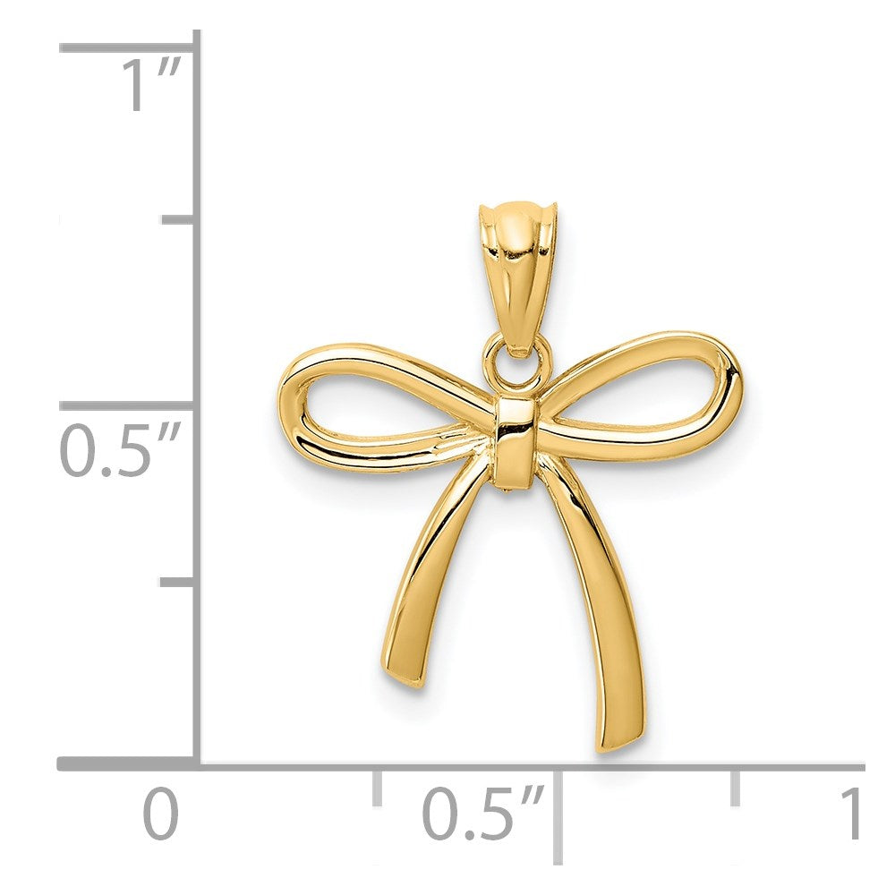 Gold Polished Bow Pendants