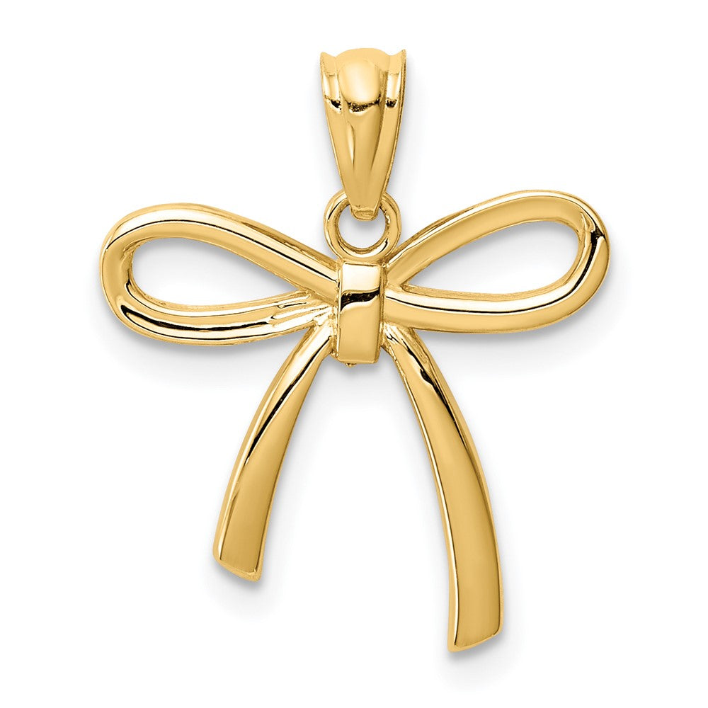 Gold Polished Bow Pendants