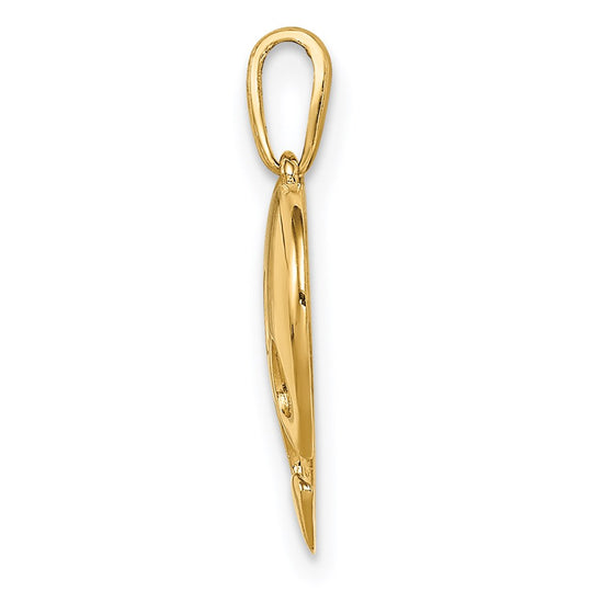 14K Polished Heart with Cut-out Paw Print Pendant