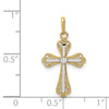14K and White Rhodium CZ Cross Pendant