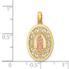 14K Two-tone Our Lady of Guadalupe Oval Pendant