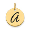Polished Black Enamel Initial Disk Charms