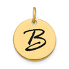 Polished Black Enamel Initial Disk Charms