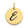 Polished Black Enamel Initial Disk Charms