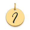 Polished Black Enamel Initial Disk Charms