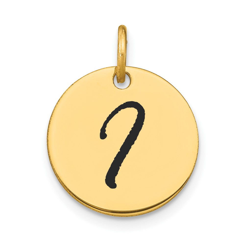 Polished Black Enamel Initial Disk Charms
