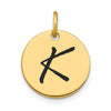 Polished Black Enamel Initial Disk Charms