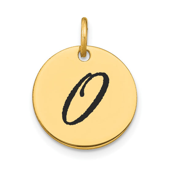 Polished Black Enamel Initial Disk Charms