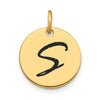 Polished Black Enamel Initial Disk Charms