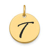 Polished Black Enamel Initial Disk Charms