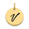 Polished Black Enamel Initial Disk Charms