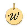 Polished Black Enamel Initial Disk Charms