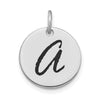 Polished Black Enamel Initial Disk Charms
