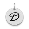 Polished Black Enamel Initial Disk Charms