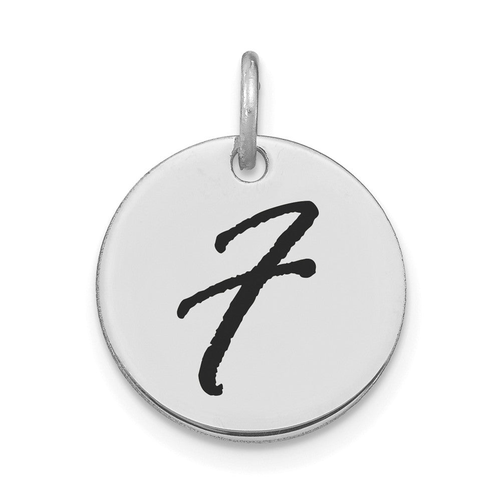 Polished Black Enamel Initial Disk Charms