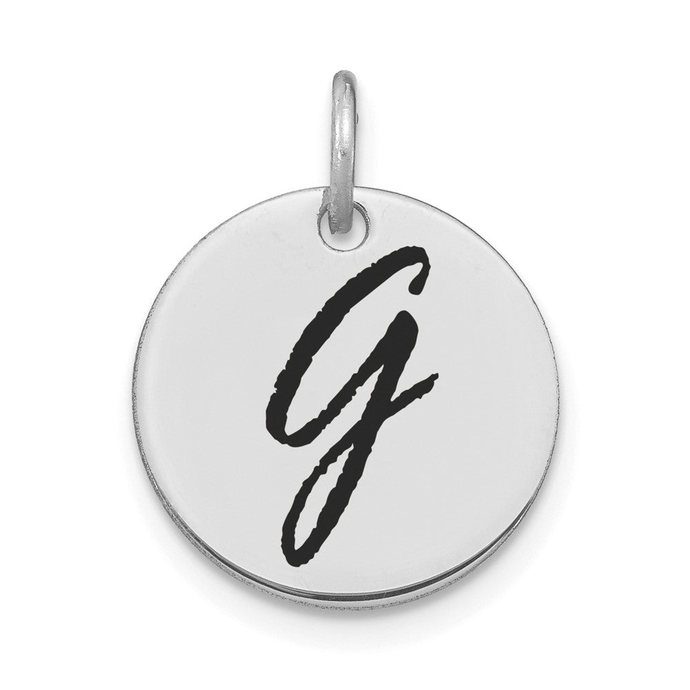 Polished Black Enamel Initial Disk Charms