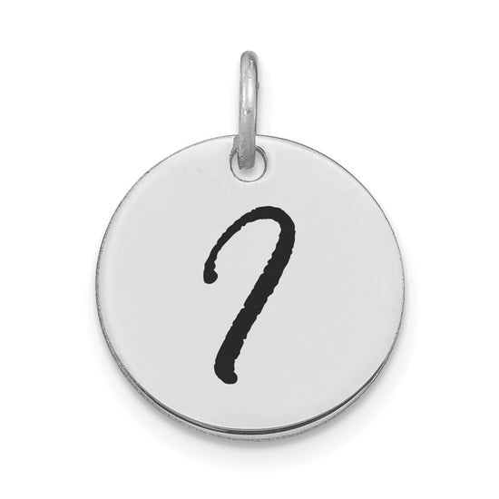 Polished Black Enamel Initial Disk Charms