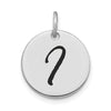 Polished Black Enamel Initial Disk Charms