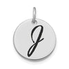 Polished Black Enamel Initial Disk Charms