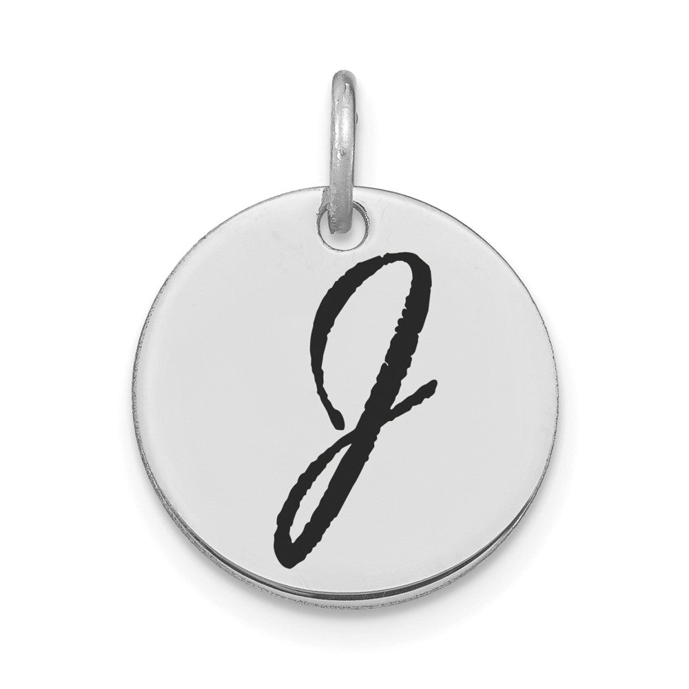 Polished Black Enamel Initial Disk Charms