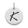 Polished Black Enamel Initial Disk Charms
