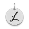 Polished Black Enamel Initial Disk Charms