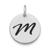 Polished Black Enamel Initial Disk Charms