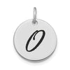 Polished Black Enamel Initial Disk Charms