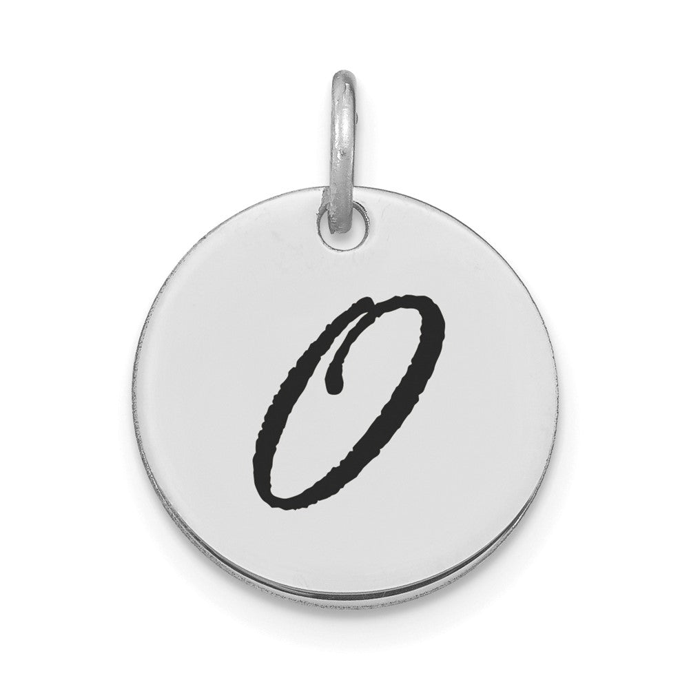 Polished Black Enamel Initial Disk Charms