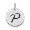 Polished Black Enamel Initial Disk Charms